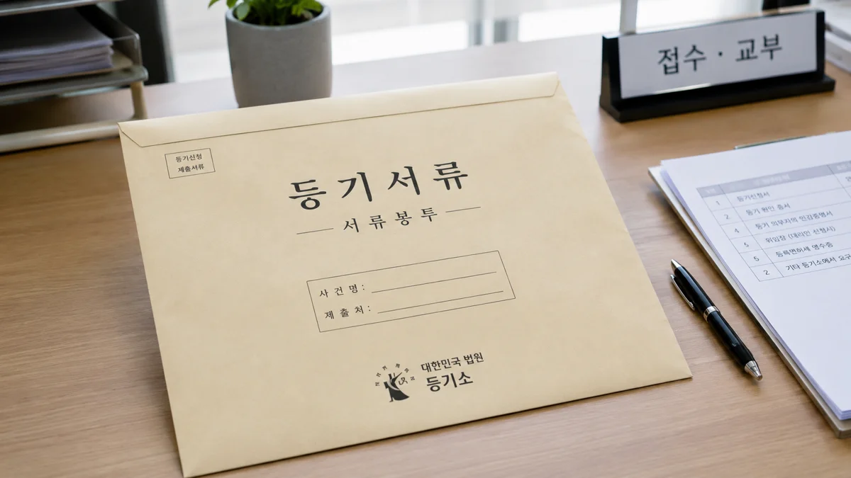 사업시행권 양도 분쟁|대한민국 법원 등기소 제출용 등기서류 봉투와 관련 서류